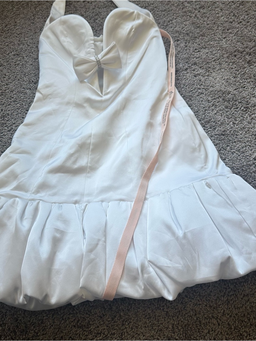 Oh Polly White Halter Mini Dress with Bow Detail - Picture 4 of 7